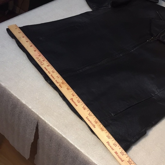 Vintage 1990's Genuine Black Leather zipper Jacket coat Oscar Piel Size L - Picture 14 of 14